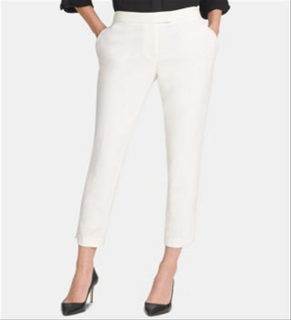 Calça DKNY Foundation Slim Ankle Feminina Branca Tamanho 16