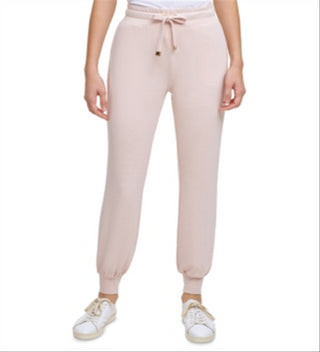 Calça de moletom feminina Calvin Klein Jogger Stretch rosa tamanho X-S