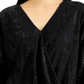 Blusa de malha com decote em V e sobrepeliz Alfani feminina, preta, tamanho grande
