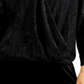 Blusa de malha com decote em V e sobrepeliz Alfani feminina, preta, tamanho grande