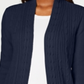 Karen Scott Cardigan Feminino de Tricô com Cabo Azul Tamanho XS