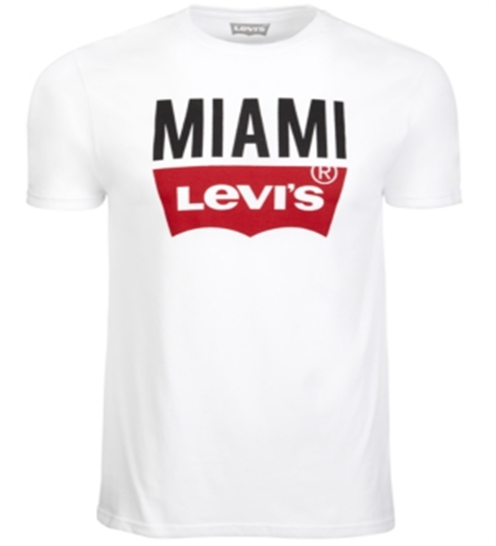 Camiseta Levi's Masculina com Logotipo Miami, Branca, Tamanho Médio