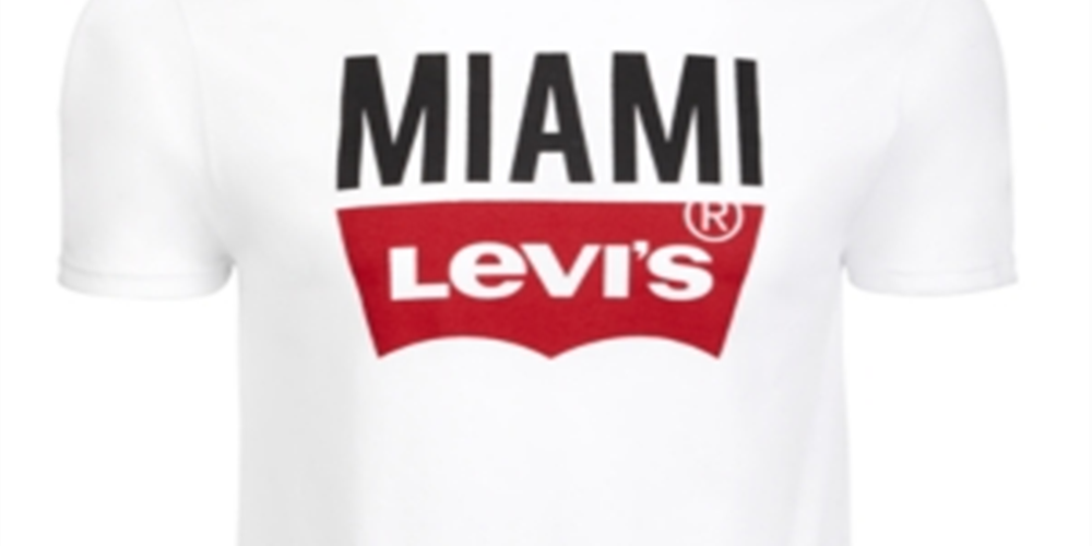 Camiseta Levi's Masculina com Logotipo Miami, Branca, Tamanho Médio