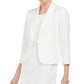 Blazer texturizado feminino Kasper com um botão, branco, tamanho 8