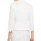Blazer texturizado feminino Kasper com um botão, branco, tamanho 8