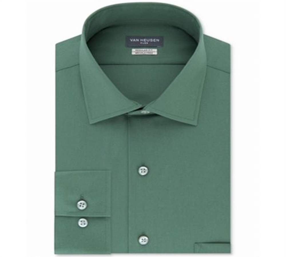 Camisa social masculina Van Heusen Regular Fit Stretch Verde Tamanho 16 1/2