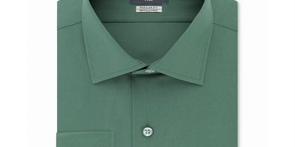 Camisa social masculina Van Heusen Regular Fit Stretch Verde Tamanho 16 1/2