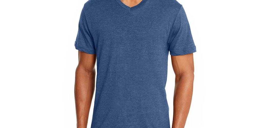 Camiseta masculina Alfani com decote em V, cor vinho, tamanho 2XL