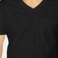 Camiseta masculina com decote em V e bolso, preta, tamanho P, da INC International Concepts