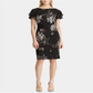 Vestido longo com decote em V e manga curta Ralph Lauren feminino, preto, tamanho 14, tamanho pequeno, para usar no trabalho