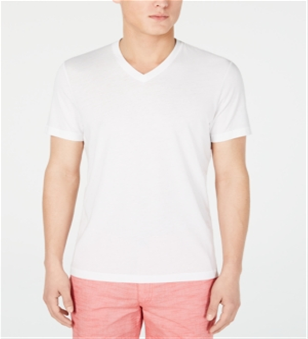 Camisa casual masculina de manga curta da INC International Concepts, branca, tamanho médio