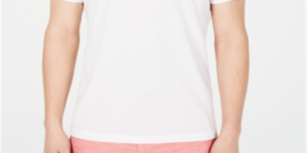 Camisa casual masculina de manga curta da INC International Concepts, branca, tamanho médio