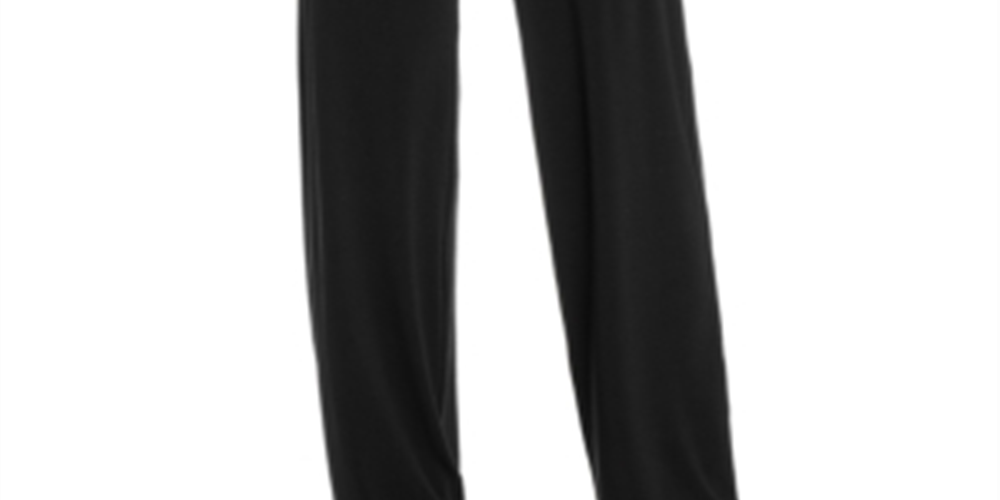 Calça feminina Alfani de malha com perna larga, preta, tamanho XS