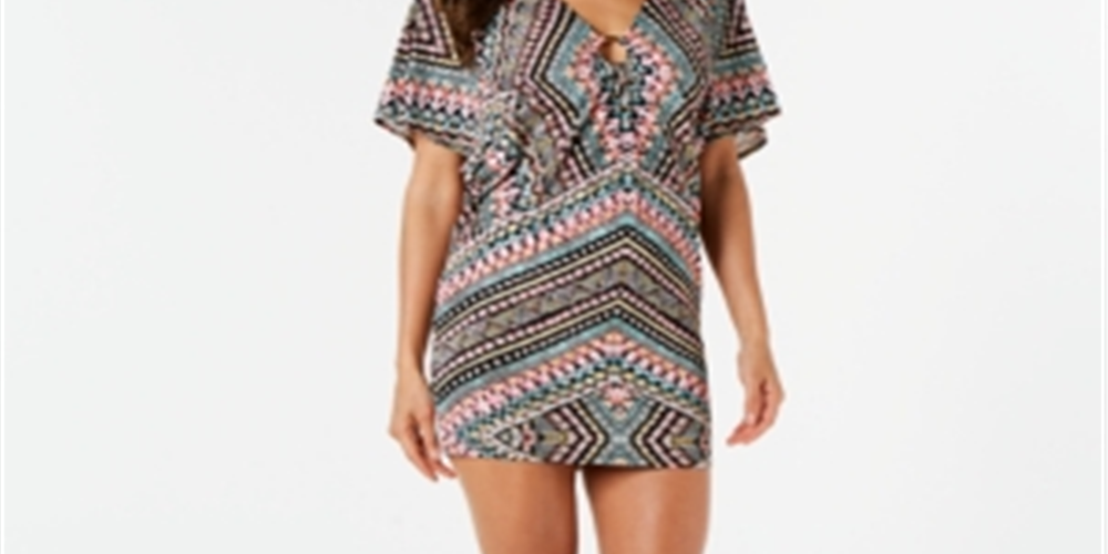 Bar III Túnica feminina com estampa de ferragens rosa tamanho P