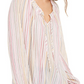 Blusa listrada feminina INC International Concepts Peasant rosa tamanho P