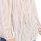 Blusa listrada feminina INC International Concepts Peasant rosa tamanho P