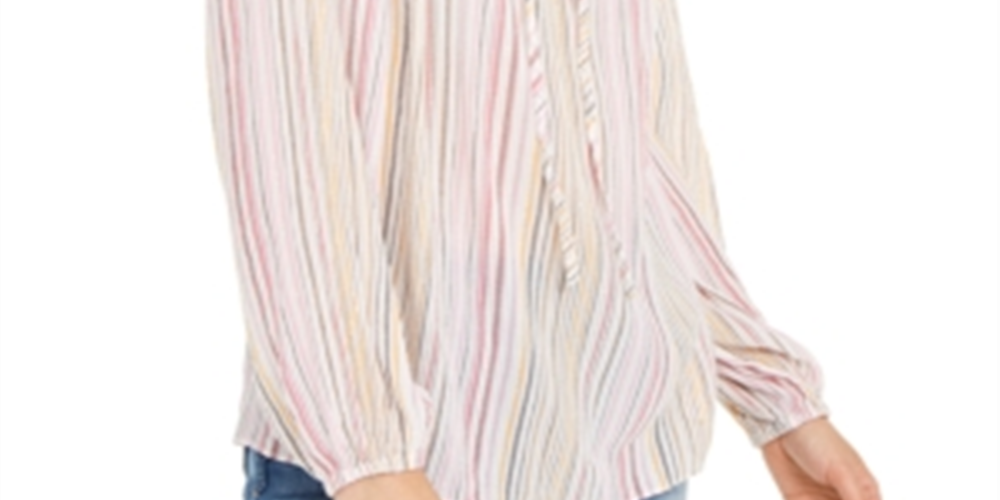 Blusa listrada feminina INC International Concepts Peasant rosa tamanho P