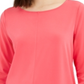 Blusa feminina Alfani coral com manga 3/4 e decote em joia, rosa, tamanho extragrande