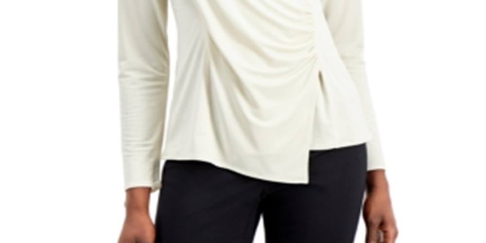 Top Alfani Feminino Estilo Wrap Branco Tamanho XX-Grande