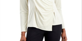 Top Alfani Feminino Estilo Wrap Branco Tamanho XX-Grande