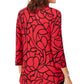 JM Collection Blusa Estampada Feminina Vermelha Tamanho P/M