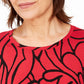 JM Collection Blusa Estampada Feminina Vermelha Tamanho P/M