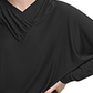 Suéter com capuz e manga dolman drapeada feminino DKNY, preto, tamanho médio