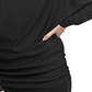 Suéter com capuz e manga dolman drapeada feminino DKNY, preto, tamanho médio