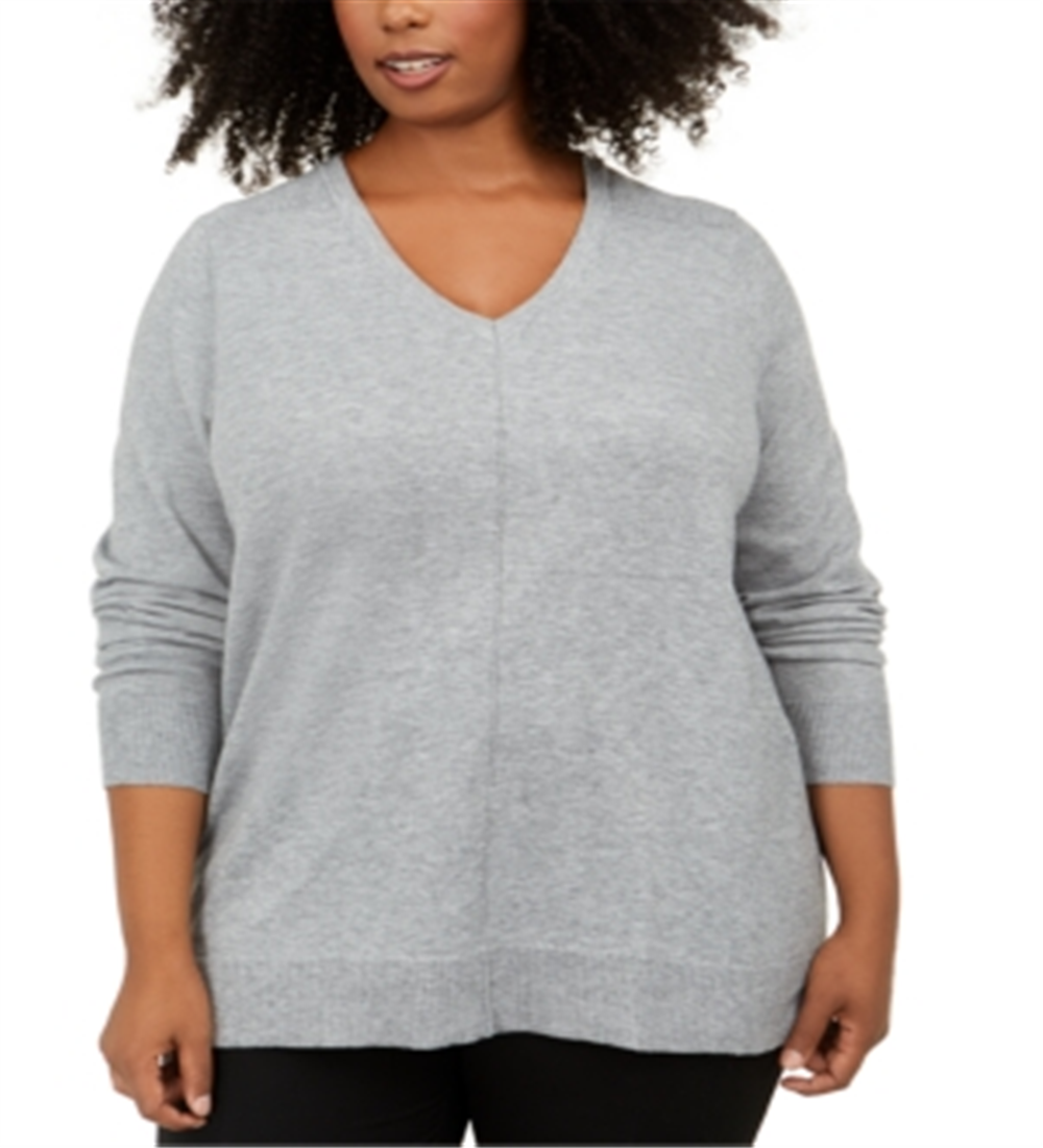 Karen Scott Suéter Feminino Gola V Cinza Tamanho 0X