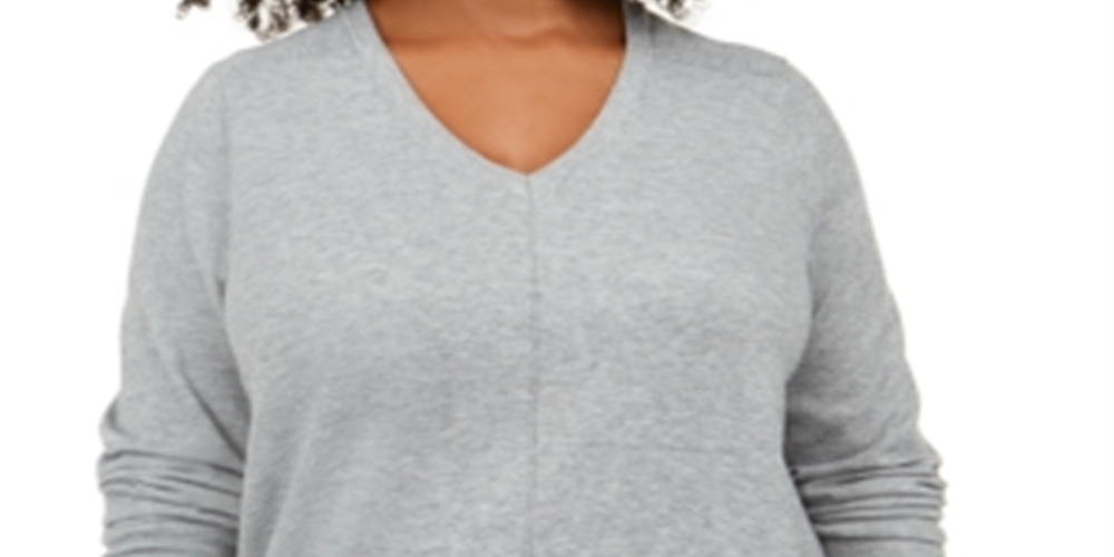 Karen Scott Suéter Feminino Gola V Cinza Tamanho 0X