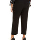 Calça reta feminina Kasper Plus, preta, tamanho 14W