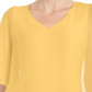 JM Collection Blusa feminina lisa com decote em V em chiffon e sobreposição, amarela, tamanho grande