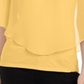 JM Collection Blusa feminina lisa com decote em V em chiffon e sobreposição, amarela, tamanho grande