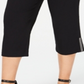 Calça Capri Feminina Plus Size com Barra Embelezada JM Collection Preta Escura Tamanho -0X