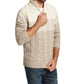 Suéter masculino vintage ombré com zíper de um quarto, à prova de intempéries, marrom, tamanho pequeno