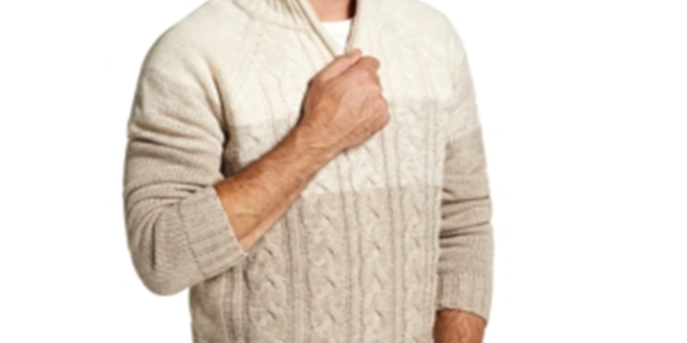Suéter masculino vintage ombré com zíper de um quarto, à prova de intempéries, marrom, tamanho pequeno