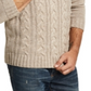 Suéter masculino vintage ombré com zíper de um quarto, à prova de intempéries, marrom, tamanho pequeno