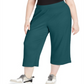 Calças culotte caneladas plus size femininas da Ideology, cor azul-petróleo, tamanho 3X