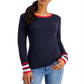 Tommy Hilfiger Blusa Feminina Listrada de Algodão Azul Tamanho P