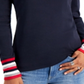 Tommy Hilfiger Blusa Feminina Listrada de Algodão Azul Tamanho P