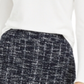 Suéter feminino Maison Jules de manga comprida com gola de tweed, branco, tamanho XX-G