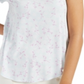 Camiseta feminina estampada com decote em V da Alfani, branca, tamanho XX-G