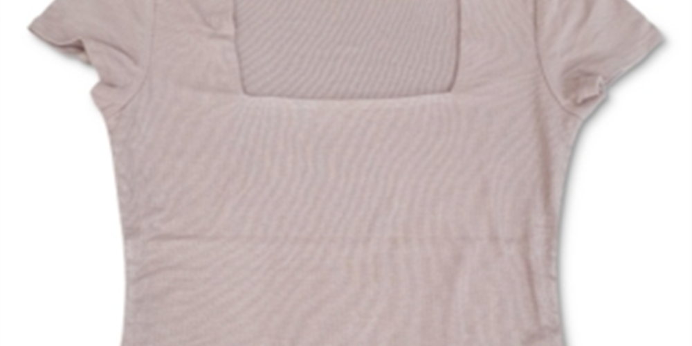 Camiseta básica canelada feminina INC International Concepts, rosa, tamanho X-G