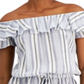Blusa listrada tomara que caia Michael Kors feminina, azul, tamanho médio