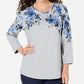 Moletom feminino esportivo com estampa floral Karen Scott cinza tamanho XS