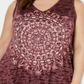 Regata feminina plus size Burnout com estampa roxa, tamanho 4X, da Style &amp; Co