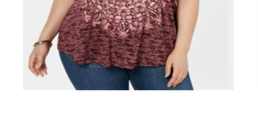 Regata feminina plus size Burnout com estampa roxa, tamanho 4X, da Style &amp; Co