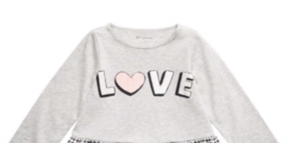 Top peplum Love para meninas First Impressions, cinza, tamanho 6-9 meses