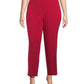 Calça feminina Kasper Plus Stretch Crepe Slim Leg Vermelha Tamanho 14W