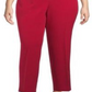 Calça feminina Kasper Plus Stretch Crepe Slim Leg Vermelha Tamanho 14W